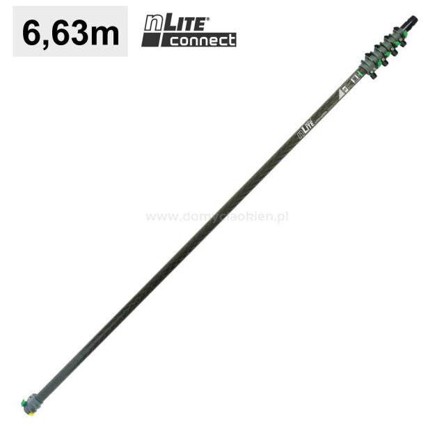 UNGER Kij teleskopowy nLite Connect HiMod Carbon Master Pole, 6.63 m / 1,87 m