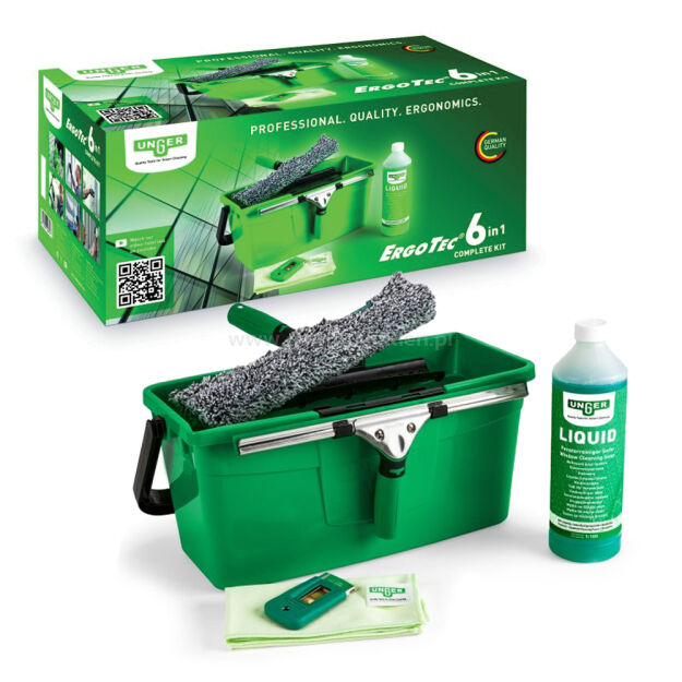 UNGER Zestaw ErgoTec - profesjonalny do mycia okien 6w1